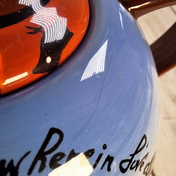 Rare Vntg Teaset: Young's Heartfelt Kitchen Creations - Happy is the Home, Blue - Picture 11 of 13